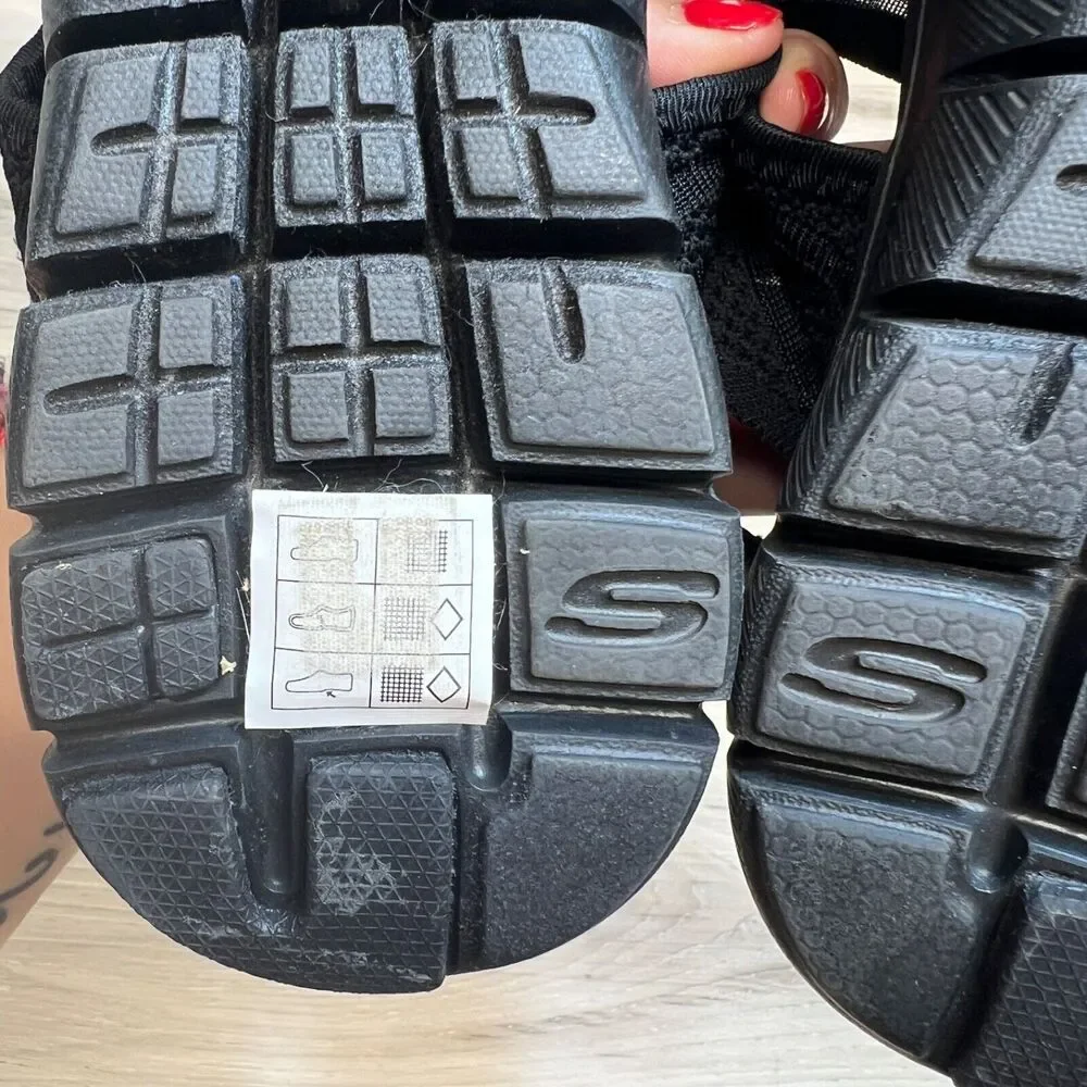 Skechers Vegan Washable Slingback Sandals Flex Appeal 4.0 Black‎ Size 8